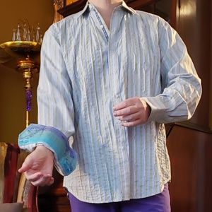 Robert Graham stripe with unique smocking